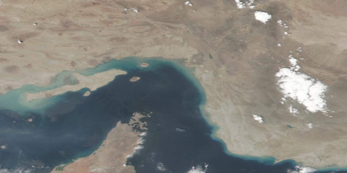 Strait of Hormuz, 16 August 2026. NASA Worldview / VIIRS SNPP true-color (public domain).