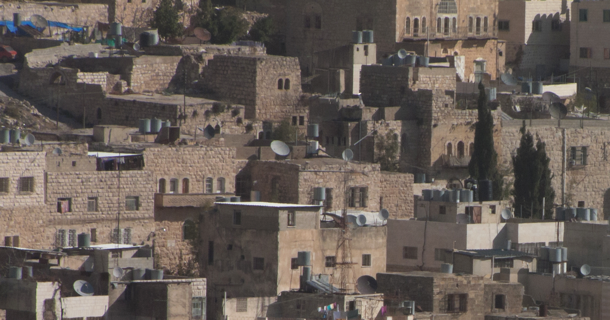 Archive view of stone houses and rooftops in Hebron's Old City in 2011