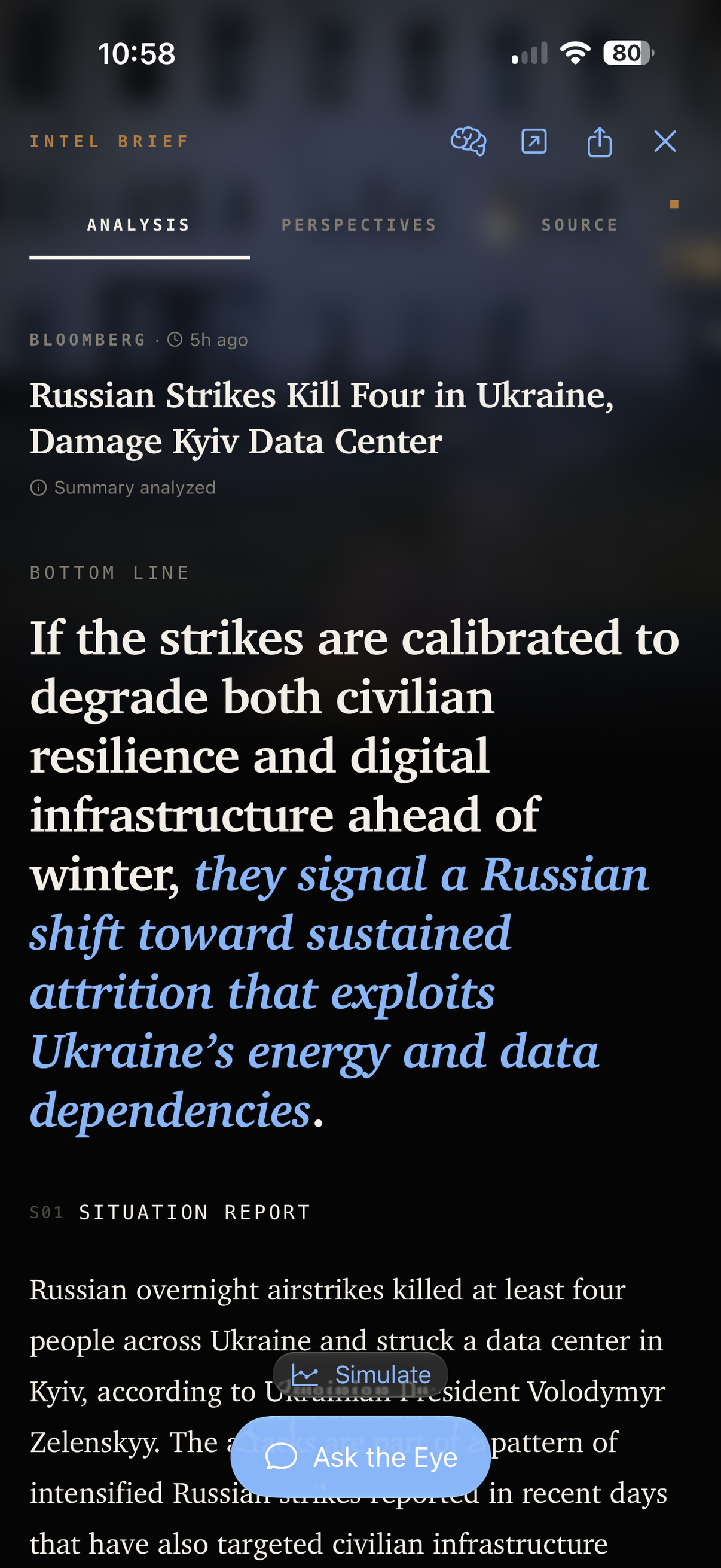 Intelligence brief